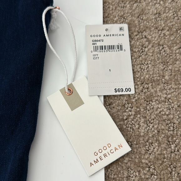 Good American Jean Tank Bodysuit (thong) in dark blue Indigo size 1/Small - Picture 4 of 9